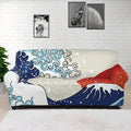 Ancient Great Japanese Wave Print Sofa Cover