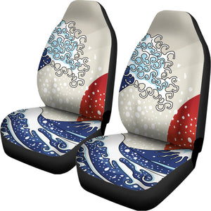 Ancient Great Japanese Wave Print Universal Fit Car Seat Covers