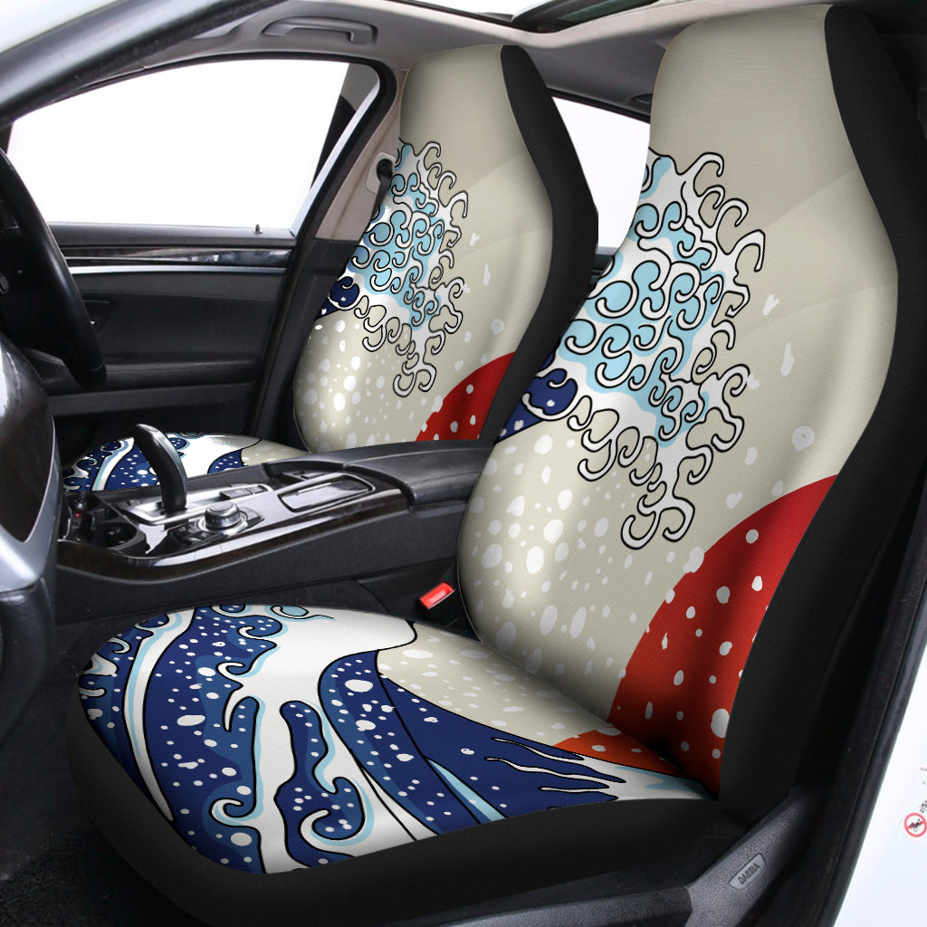 Ancient Great Japanese Wave Print Universal Fit Car Seat Covers