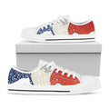 Ancient Great Japanese Wave Print White Low Top Sneakers