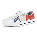 Ancient Great Japanese Wave Print White Low Top Shoes