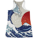 Ancient Great Japanese Wave Print Women's Racerback Tank Top