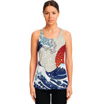 Ancient Great Japanese Wave Print Women's Racerback Tank Top