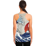 Ancient Great Japanese Wave Print Women's Racerback Tank Top