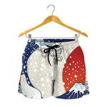 Ancient Great Japanese Wave Print Women's Shorts