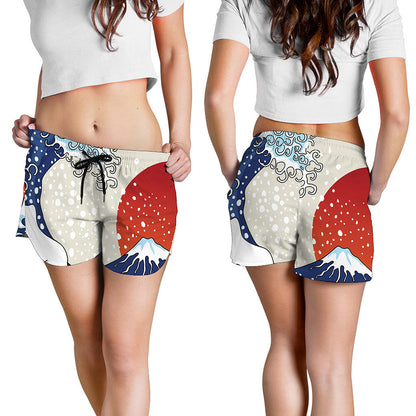 Ancient Great Japanese Wave Print Women's Shorts