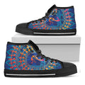 Ancient Indian Warli Tribal Print Black High Top Sneakers