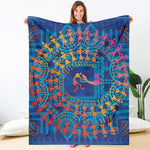 Ancient Indian Warli Tribal Print Blanket