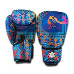 Ancient Indian Warli Tribal Print Boxing Gloves
