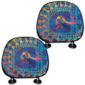 Ancient Indian Warli Tribal Print Car Headrest Covers