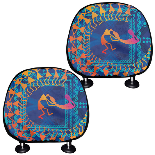 Ancient Indian Warli Tribal Print Car Headrest Covers