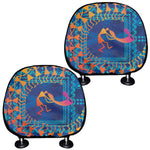 Ancient Indian Warli Tribal Print Car Headrest Covers