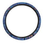 Ancient Indian Warli Tribal Print Car Steering Wheel Cover