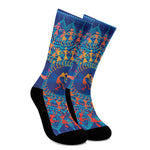 Ancient Indian Warli Tribal Print Crew Socks