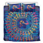 Ancient Indian Warli Tribal Print Duvet Cover Bedding Set