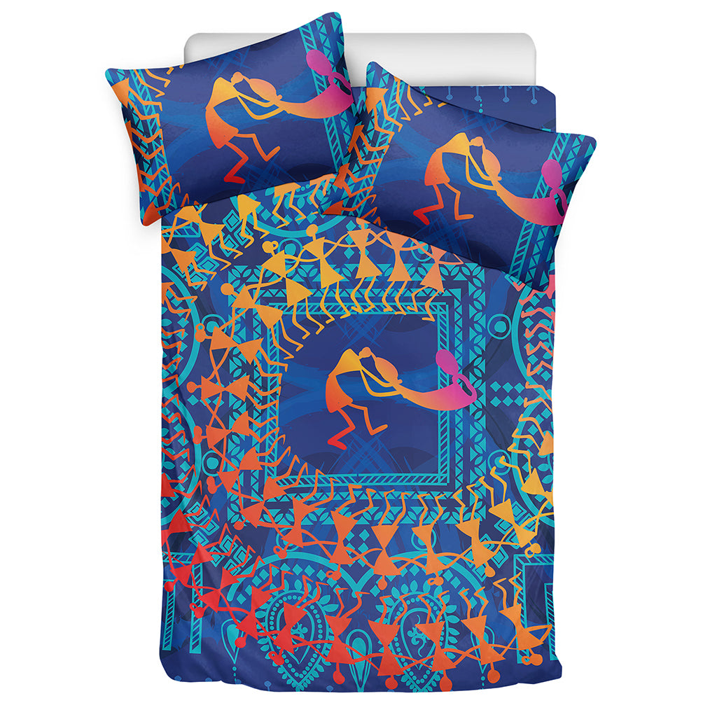 Ancient Indian Warli Tribal Print Duvet Cover Bedding Set