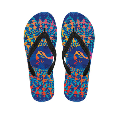 Ancient Indian Warli Tribal Print Flip Flops