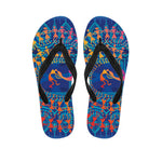 Ancient Indian Warli Tribal Print Flip Flops