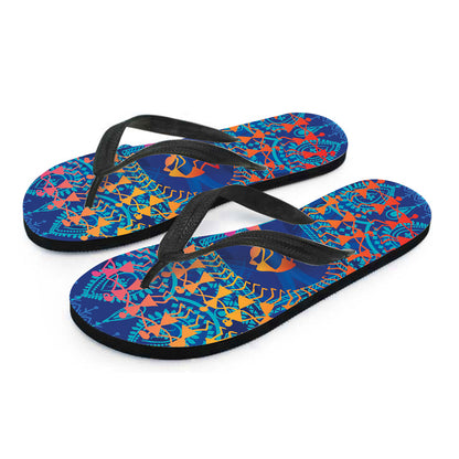 Ancient Indian Warli Tribal Print Flip Flops