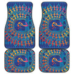 Ancient Indian Warli Tribal Print Front and Back Car Floor Mats