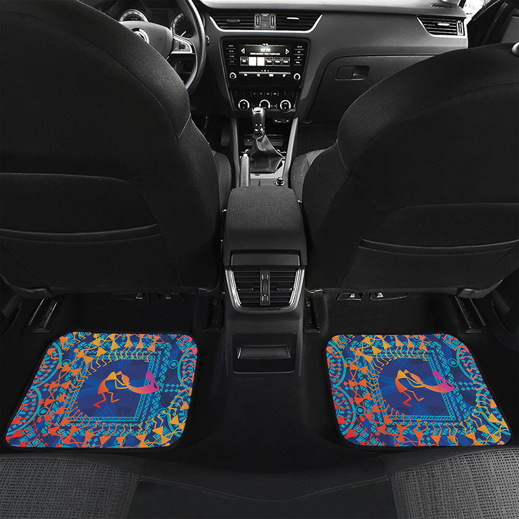 Ancient Indian Warli Tribal Print Front and Back Car Floor Mats