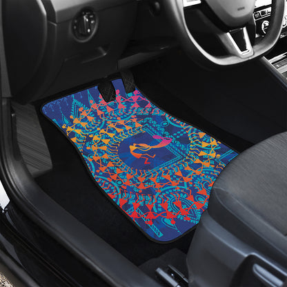 Ancient Indian Warli Tribal Print Front Car Floor Mats