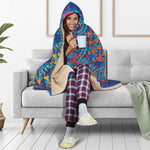 Ancient Indian Warli Tribal Print Hooded Blanket