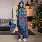 Ancient Indian Warli Tribal Print Hooded Blanket