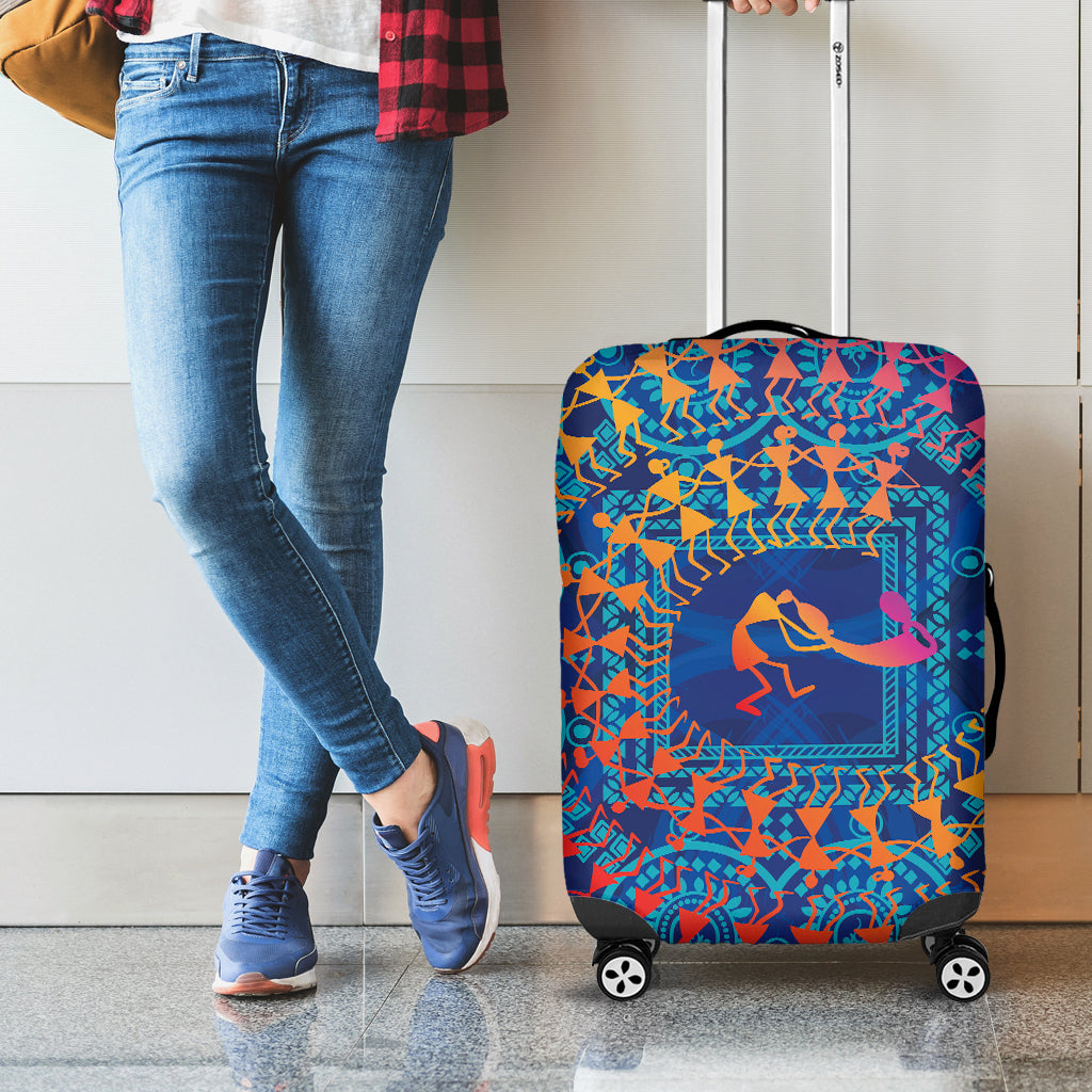 Ancient Indian Warli Tribal Print Luggage Cover