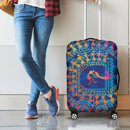 Ancient Indian Warli Tribal Print Luggage Cover