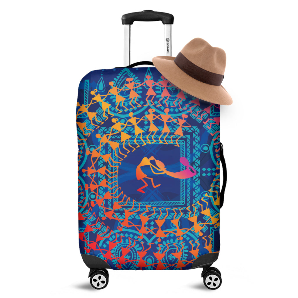 Ancient Indian Warli Tribal Print Luggage Cover
