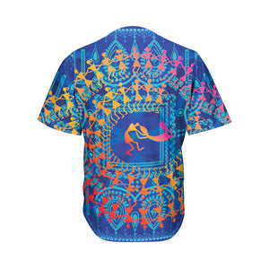 Ancient Indian Warli Tribal Print Men's Baseball Jersey