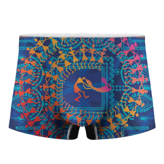 Ancient Indian Warli Tribal Print Men's Boxer Briefs