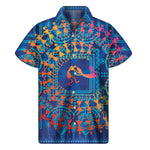 Ancient Indian Warli Tribal Print Men's Short Sleeve Shirt