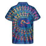 Ancient Indian Warli Tribal Print Men's Short Sleeve Shirt