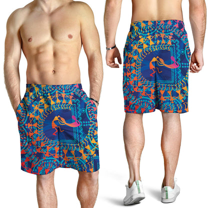 Ancient Indian Warli Tribal Print Men's Shorts
