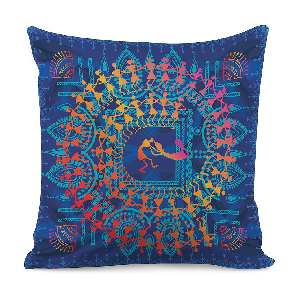Ancient Indian Warli Tribal Print Pillow Cover