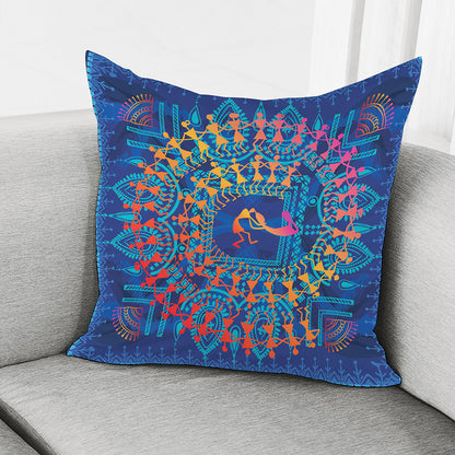 Ancient Indian Warli Tribal Print Pillow Cover