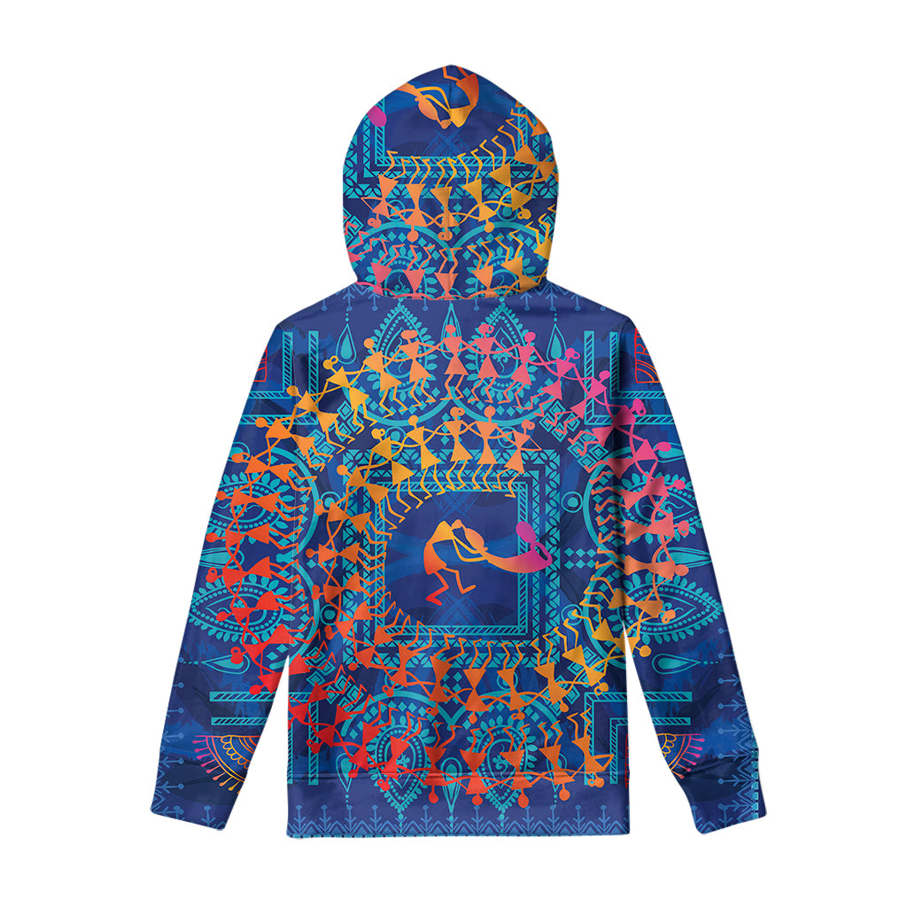 Ancient Indian Warli Tribal Print Pullover Hoodie