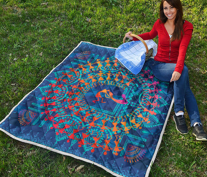 Ancient Indian Warli Tribal Print Quilt