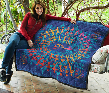 Ancient Indian Warli Tribal Print Quilt