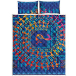 Ancient Indian Warli Tribal Print Quilt Bed Set