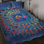 Ancient Indian Warli Tribal Print Quilt Bed Set