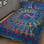 Ancient Indian Warli Tribal Print Quilt Bed Set