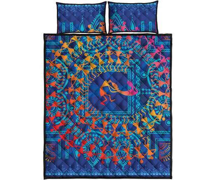 Ancient Indian Warli Tribal Print Quilt Bed Set