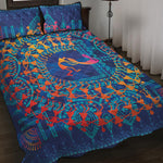 Ancient Indian Warli Tribal Print Quilt Bed Set