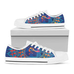 Ancient Indian Warli Tribal Print White Low Top Shoes