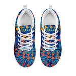 Ancient Indian Warli Tribal Print White Sneakers