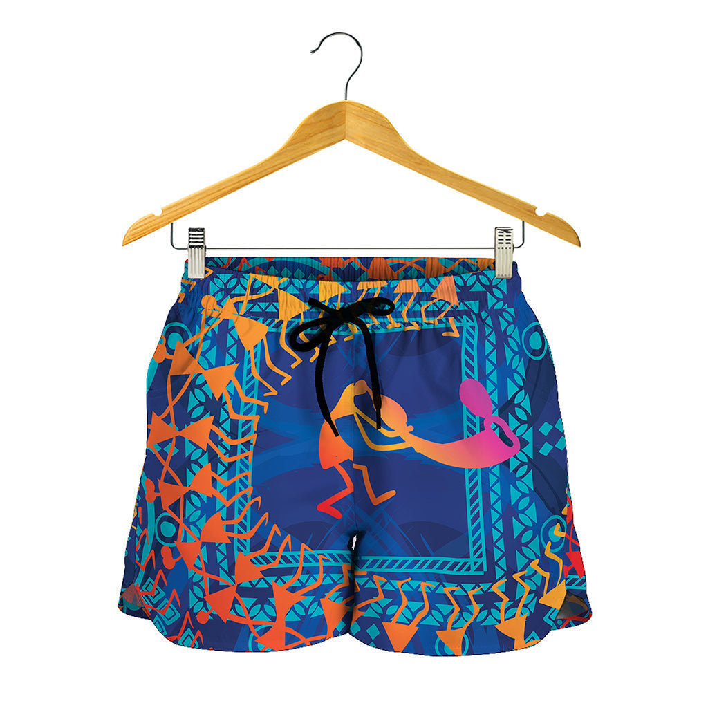 Ancient Indian Warli Tribal Print Women's Shorts