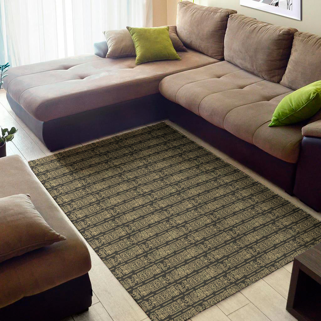 Ancient Maya Pattern Print Area Rug